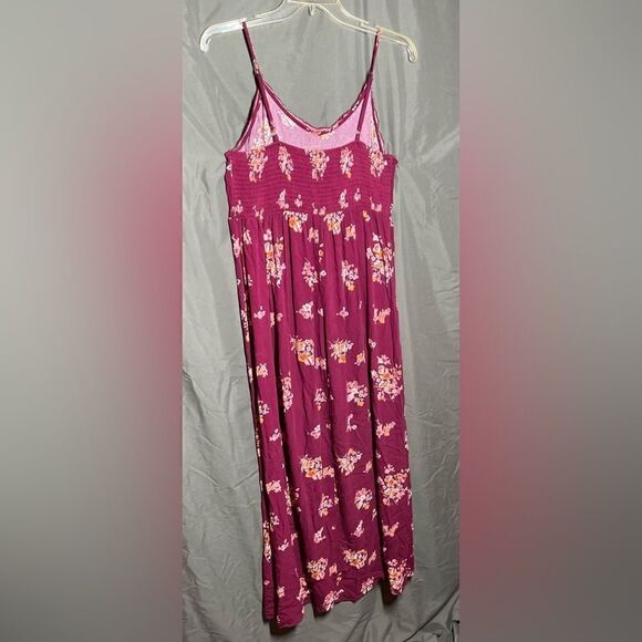 🔥❤️🔥 Xhileration Floral Burgundy Maxi Dress Size Medium EPC Sundress Rea… - Picture 6 of 8